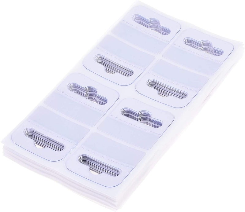 BLUECELL 200 Pieces 1 3/4" x 1 1/2" Clear Slot Hole Adhensive Custom Hang Tabs Tags Hook for Store Retail Display - Image 1